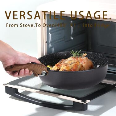 Набір посуду Royal Swiss, індукційний, 9 предметів, 2 знімні ручки, товстостінний посуд з кришкою для всіх типів плит - Бежевий Діамант - Каструлі та сковорідки без PFOA, PFAS