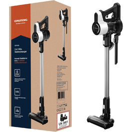 GRUNDIG VCP 4130 Бездротовий акумуляторний пилосос 2-в-1, білий/чорний