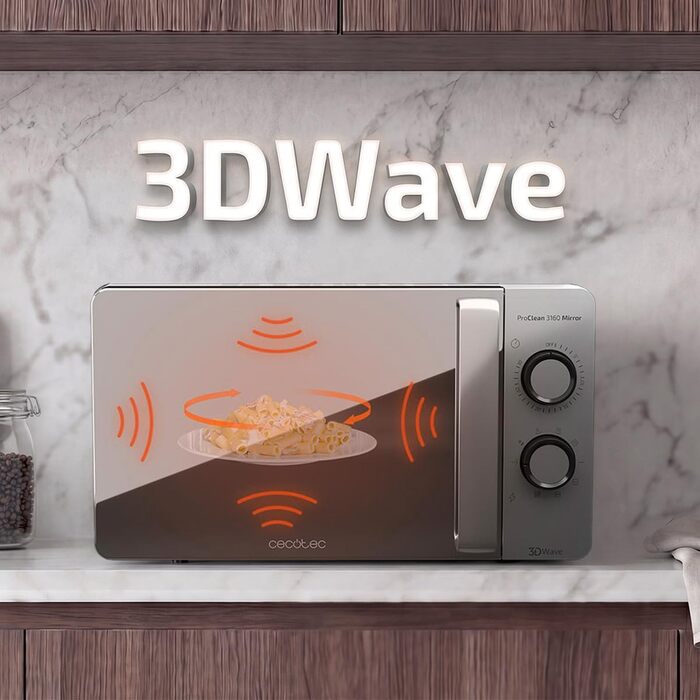 Мікрохвильова піч Cecotec Proclean 3060 Mirror Wave, 20л, з грилем та дзеркальною дверцяткою MirrorDoor