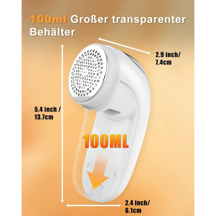 Електричний видалення ворсу для одягу, меблів та текстилю - портативний бездротовий пристрій з LED-дисплеєм та 3 рівнями налаштування