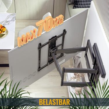 Настінний кріплення для телевізора RICOO S9564: для телевізорів 40-85 дюймів, VESA 600x400, до 45 кг, поворотний та нахильний