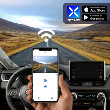 Автомобільний відеореєстратор Fitcamx 4K для Toyota RAV4 2022-2025 (Gen5), OEM стиль, 2160P, WiFi, G-сенсор, Plug&Play, 64GB карта пам'яті, фронтальна камера