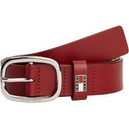 Жіночий шкіряний ремінь Tommy Jeans Oval Red (Rustic Cherry)
