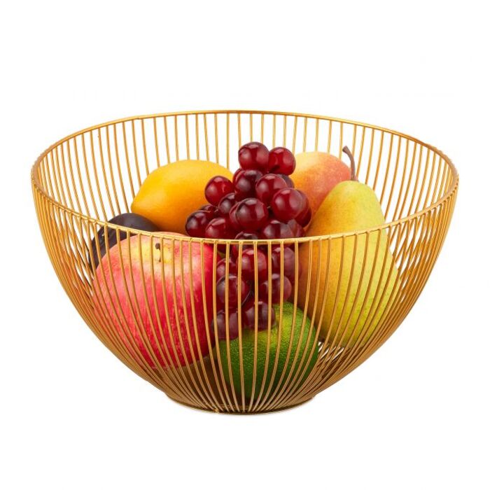 Relaxdays Golden Fruit Bowl made of Metal