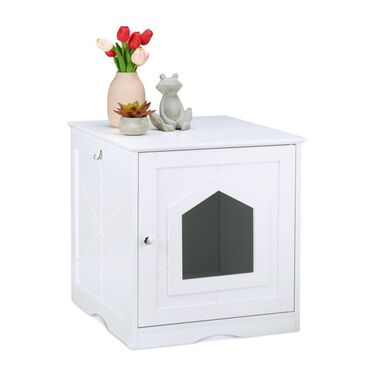 Relaxdays Cat Cabinet White