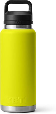 YETI Rambler 36 oz Chug Cap Bottle - Vacuum Insulated Stainless Steel, Firefly Yellow
