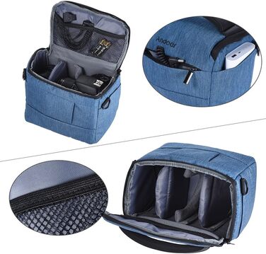 Сумка для камери Andoer: фотосумка для DSLR/зеркальних камер Canon, Nikon, Sony, Fujifilm, Olympus, Panasonic (1 камера + 2 об'єктиви + аксесуари)