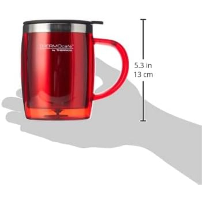 Термос ThermoCafé Transluzente Schreibtischbecher, червоний, 450 мл - 1 шт.