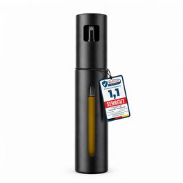 Розпилювач олії Leisure Life® Premium 2.0 – Нержавіюча сталь 100 мл, захист від УФ, без BPA, можна мити в посудомийній машині, для кухні, гриля та аерофритюрниці Noir Steel
