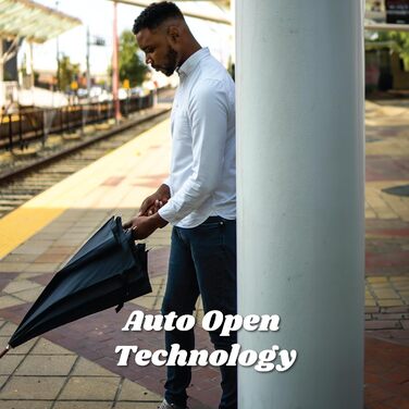 Еко-парасолька Totes з дерев'яною ручкою, чорно-сіро-помаранчевий смугастий дизайн, універсальний розмір