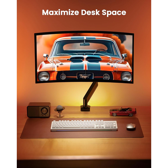 Кріплення для монітора ErGear 13-34 дюйми, до 10 кг, VESA 75/100, гнучка підставка для ігор