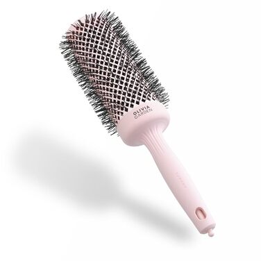 Кругла щітка Olivia Garden Expert Blowout Speed з керамічним покриттям, для швидкої сушки волосся, білий та сірий (55, пастелевий рожевий)