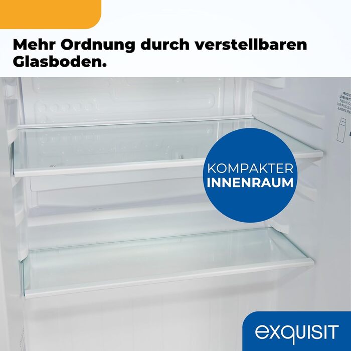 Exquisit KB560-V-091E: Міні-холодильник чорного кольору, 50 літрів, LED-підсвітка, регулювання температури, ширина 45 см