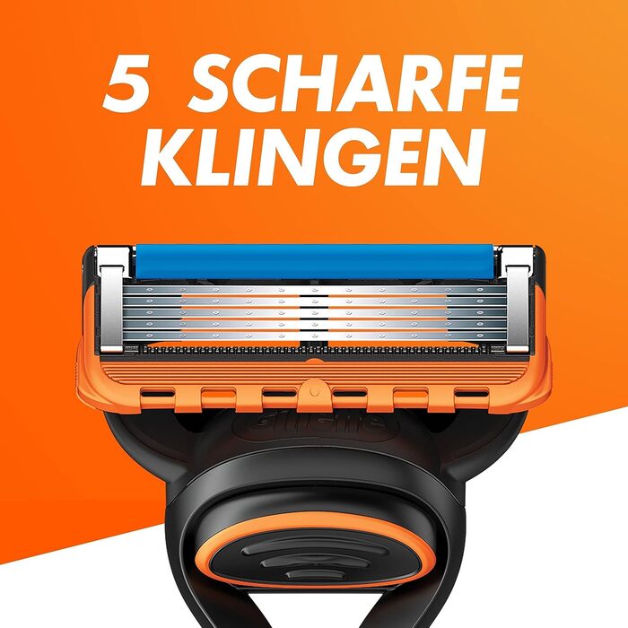 Бритва Gillette Fusion5 для чоловіків, металевий корпус, чорна (1 бритва + 4 змінні касети)