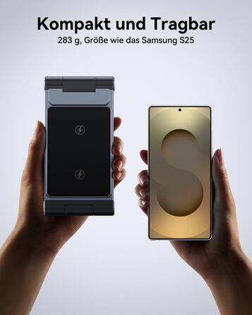 База для бездротової зарядки 3-в-1 для Samsung Galaxy S25 Ultra, S24, S23, S22, S21, S20, Z Flip, Z Fold, Galaxy Watch 8/Ultra/7, Galaxy Buds, 20W, чорний