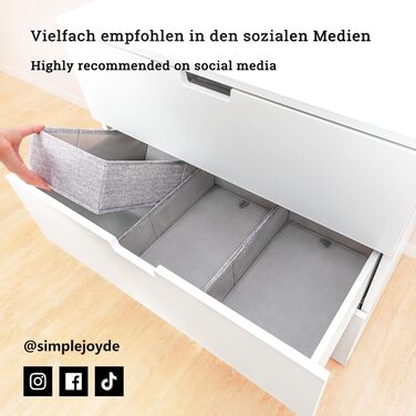 For IKEA dresser; THE ORIGINAL; perfectly fitting; Stable base; Drawer organization system for baby supplies, children's clothing, socks, underwear; 5-piece set (NORDLI Box)