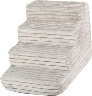 Сходинка для собак та котів Boutique Zoo: 4 сходинки, 40 см, велюр, сірий колір | для ліжка та авто