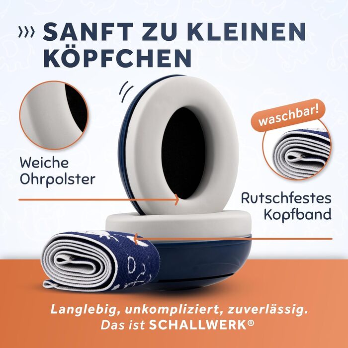 Schallwerk Mini+ - Шумоізоляційні навушники для малюків. Дитячі навушники для захисту від шуму, блакитний колір