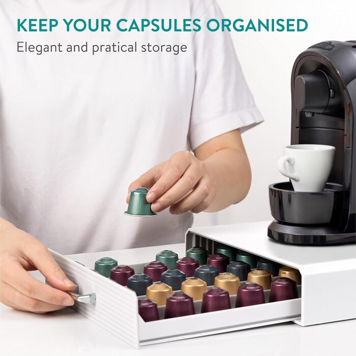 Тримач для капсул Nespresso Navaris - зберігання на 50 капсул - білий