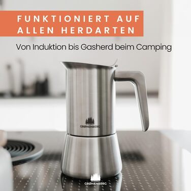 Espresso Maker | High-Quality Espresso Maker Suitable for Induction Made from High-Quality Stainless Steel | Moka Pot for Coffee Lovers