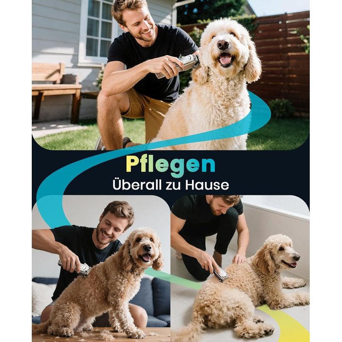 Професійна тиха машинка для стрижки собак Oneisall з довгим хутром та густою шерстю, знімні леза з нержавільної сталі, для собак, котів, коней, час роботи 4 години