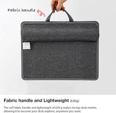 Підставка для ноутбука на колінах, колінцевий столик з подушкою, L – дерев'яний вигляд (M – PU), 30.5 x 57 x 4.5 см