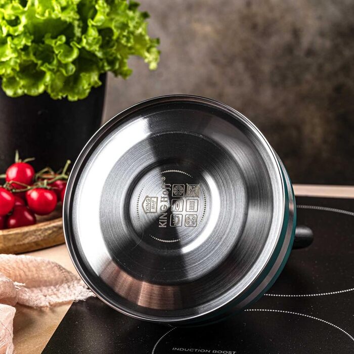 Чайник Kinghoff 1.8L з нержавіючої сталі, Induktion, з свистком, матовий зелений, KH-1855