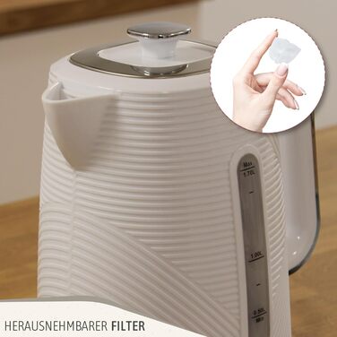 Набір для сніданку Briebe Elegance: тостер на 2 підсмажування, 7 рівнів підсмажування + чайник 1,7 л, 2200 Вт, BPA-free, сучасний дизайн (білий)