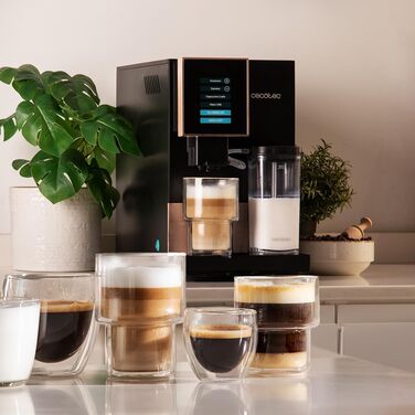 Автоматична кавомашина Cecotec Cremmaet Compactccino Black Rose, 19 Бар, з контейнером для молока, термоблоком, 5 рівнями помелу, резервуаром для кави 150 г