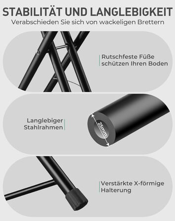 Прасувальна дошка LyriFine 2-в-1 для прасування з парою та звичайного прасування, стабільна, зелена