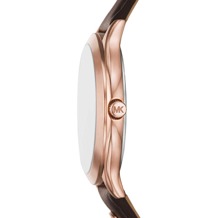 Жіночий годинник Michael Kors Slim Runway 38 мм, кварцовий механізм, шкіряний ремінець (Коричневий та Золотий)