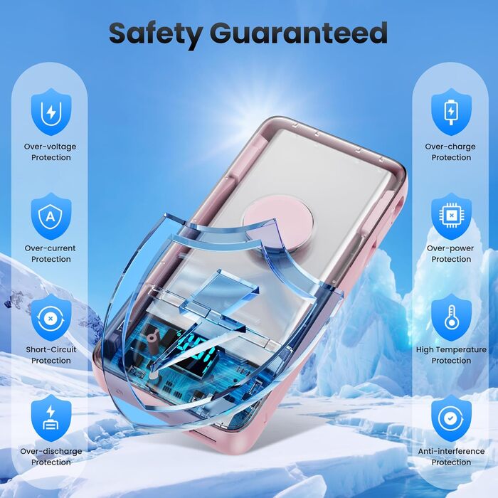 Power Bank Trswyop 26800mAh з зарядкою для Apple Watch, 25W PD+QC4.0, 5 виходів, USB-C, рожевий