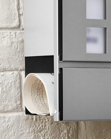 Поштовий ящик SONGMICS XXL скребковий, 37x37x10.5 см, з вікном, замком (2 ключі), сріблястий - GMB052G01