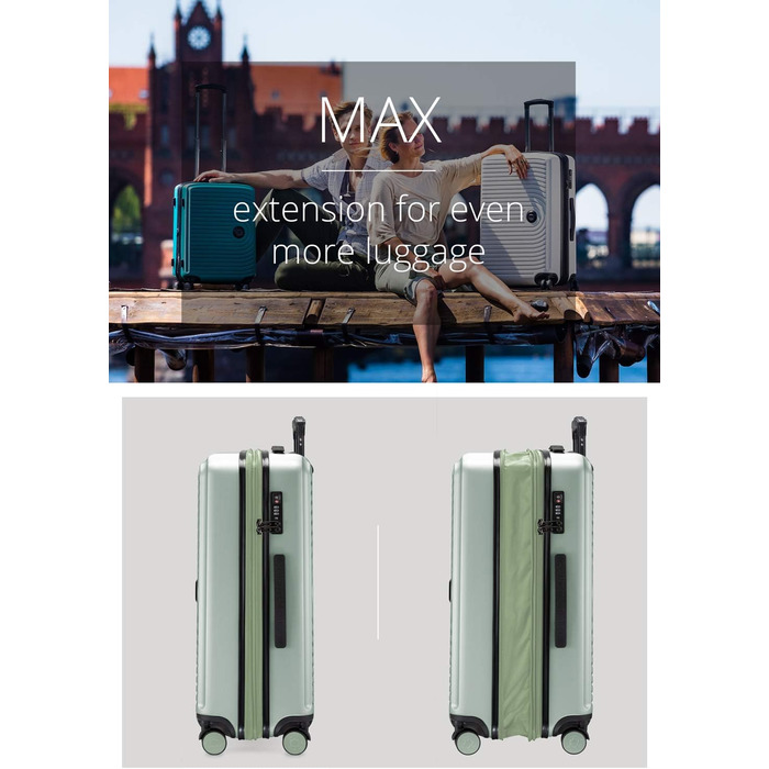 Чемодан Hartschalenkoffer Mitte - великий, TSA, 4 колеса, 77 см, 130 л, м'ятний колір