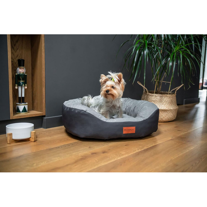 Льожа для собак середніх порід - BedDog: кілтрум, корзина, диван, ліжко для собак (65x55x21 см, коричневий)