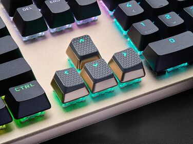 Механічна ігрова клавіатура Corsair K100 RGB Midnight Gold з перемикачами Cherry MX Low Profile, Bluetooth, сумісна з iCUE, QWERTZ DE, чорна