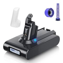 Запасний акумулятор 8000mAh V6 з LCD-дисплеєм для пилососів Dyson V6 DC58, DC59, DC61, DC62, DC72, DC74, SV03, SV05, SV06, SV07, SV09 (з 2 фільтрами)