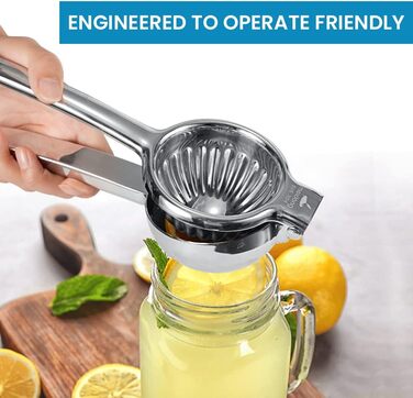 Lemon press, lime press, citrus press, stainless steel citrus press, manual juicer, manual citrus press for juicing lemons & limes, vegetables (medium) (Large)