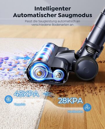 Бездротовий акумуляторний пилосос SunSare 50KPa/600W з автоматичним режимом, док-станцією та сенсорним екраном