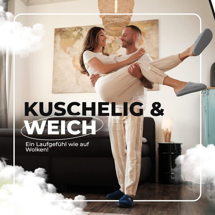 Тапочки домашні жіночі та чоловічі, розмір 35-48, неслизькі для дому та гостей | Виберіть улюблений колір | Зимові та літні, для дому та вулиці (сірий, 45/46 EU)