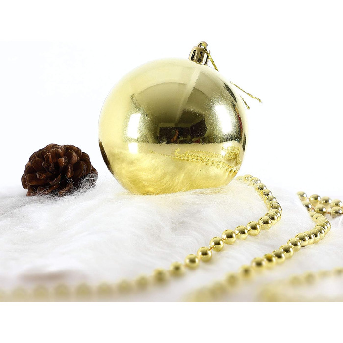 DEUBA® Новорічні кулі 66 шт. Ø 3-6 см, пластик, матові та глянцеві, прикраси для ялинки, золоті