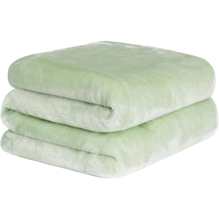 Плед DREAMSCENE з штучного хутра, флісу, м'який, теплий, великий, для ліжка (125 x 150 см, світло-зелений)