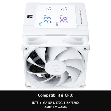 Кулер для процесора TR Peerless Assassin 120 Digital White - 1850RPM, підтримка Intel LGA1700/1851/115X/1200, AMD AM4/AM5
