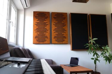 Акустичні панелі Bluetone WaveFuser PRO для звукоізоляції та шумопоглинання, декоративний диффузор для стін у студію, офіс та дім (Білий, 100x50x5 см)