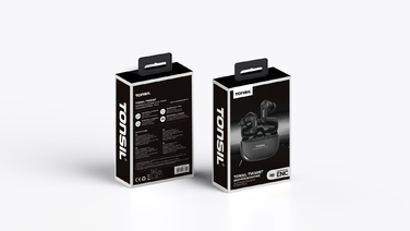 Бездротові вакуумні навушники TONSIL TW50BT Bluetooth, чорні