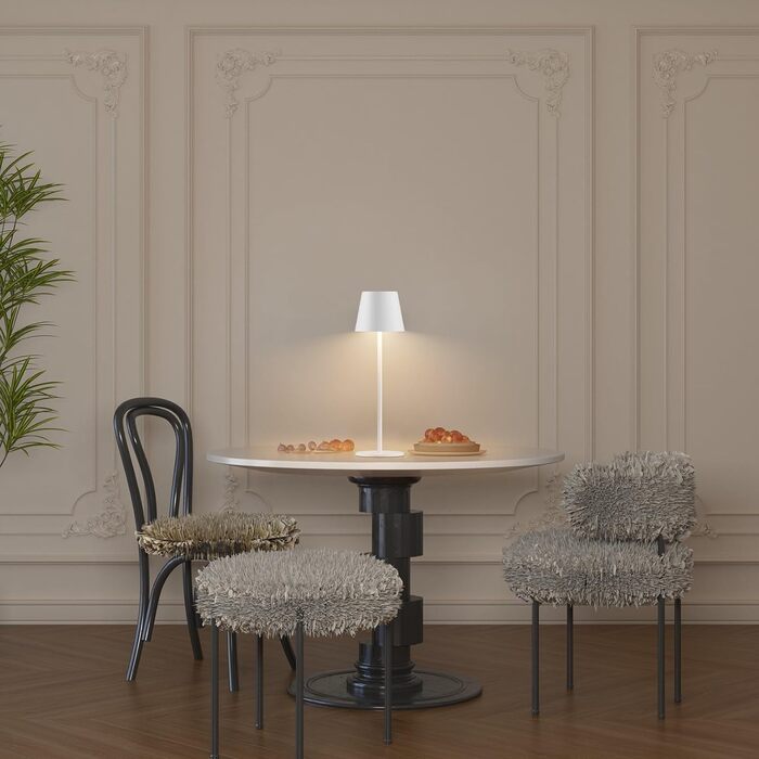 LED настільна лампа K-Bright з регулюванням яскравості, акумуляторна, бездротова, 3000K/4000K/6000K, 3 колірні температури, USB-C, IP54, вологостійка, чорна, 1 шт.