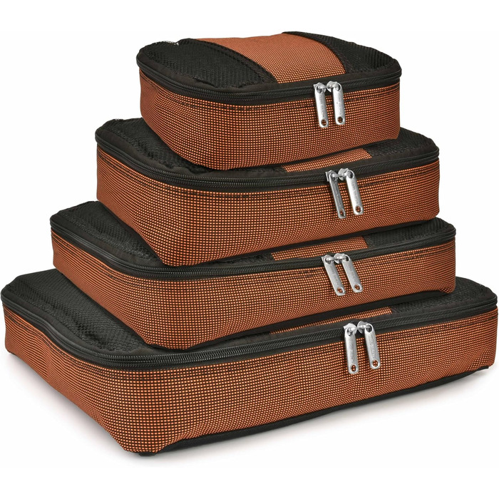 Набір валіз Travel Select Amsterdam (4 шт.) - розширюваний, 88 літрів, червоний, помаранчевий, сірий