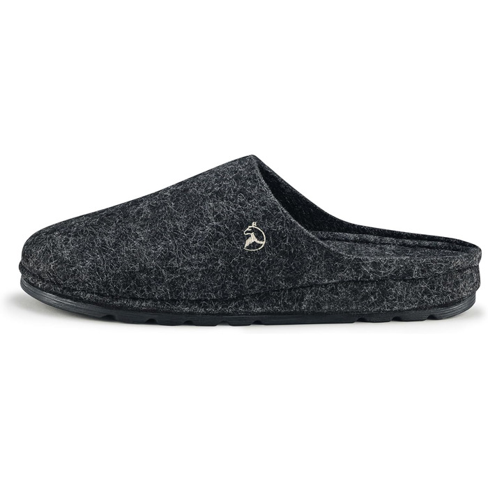 Чоловічі фетрові тапочки ESTRO - теплі зимові халапи з гумовою підошвою (45 EU, чорний)