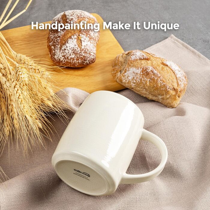 Набір келихів для кави GBHOME 4 шт., 500 мл, кераміка, градієнтний колір, для лате, чаю, пива, гарячого шоколаду, безпечно мити в посудомийній машині та використовувати в мікрохвильовці