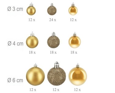Relaxdays Set of 138 Christmas Baubles